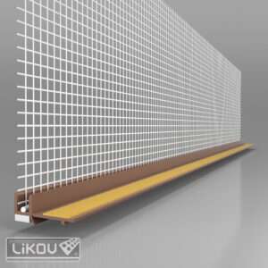 LS-VHL lišta okenná začisťovacia s lamelou, 2.5m, Hnedá