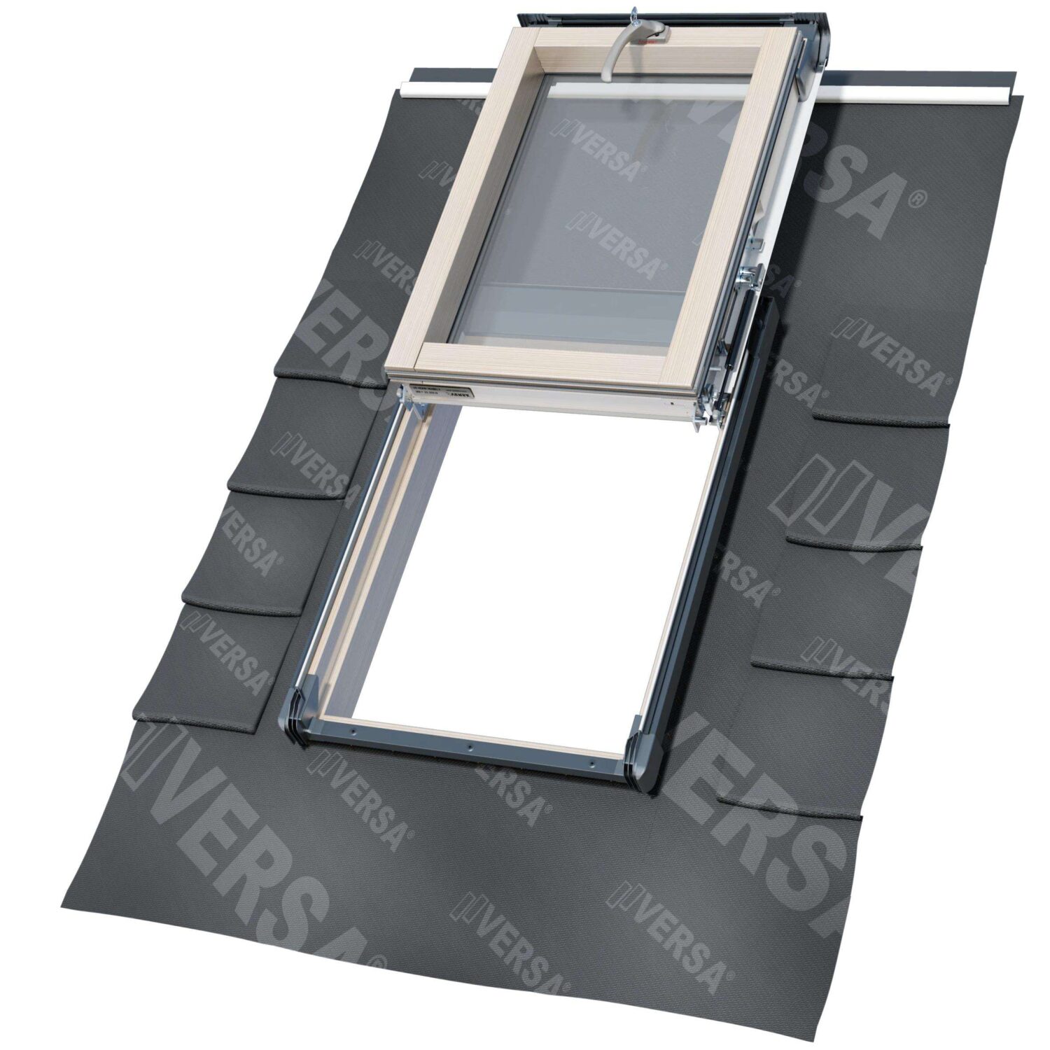 Strešný výlez horný výklop drevený 2sklo ISWX+ E2 55x78 ntegr. Lemovanie AKP