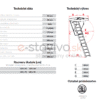 Podkrovné schody OMAN EI45 POLAR 120X60 H280 FSC ohňovzdorné TSS30298